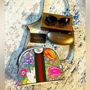 Gucci Ophidia Flora Dome Small and Gucci shades set